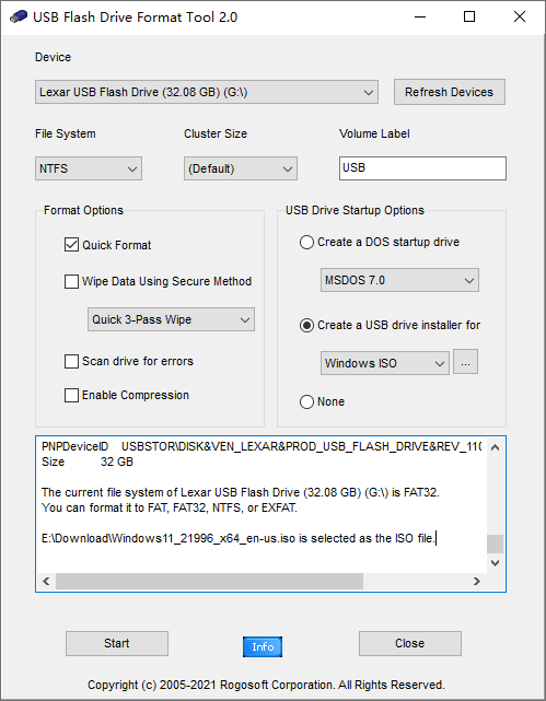 Format USB drive with free tool